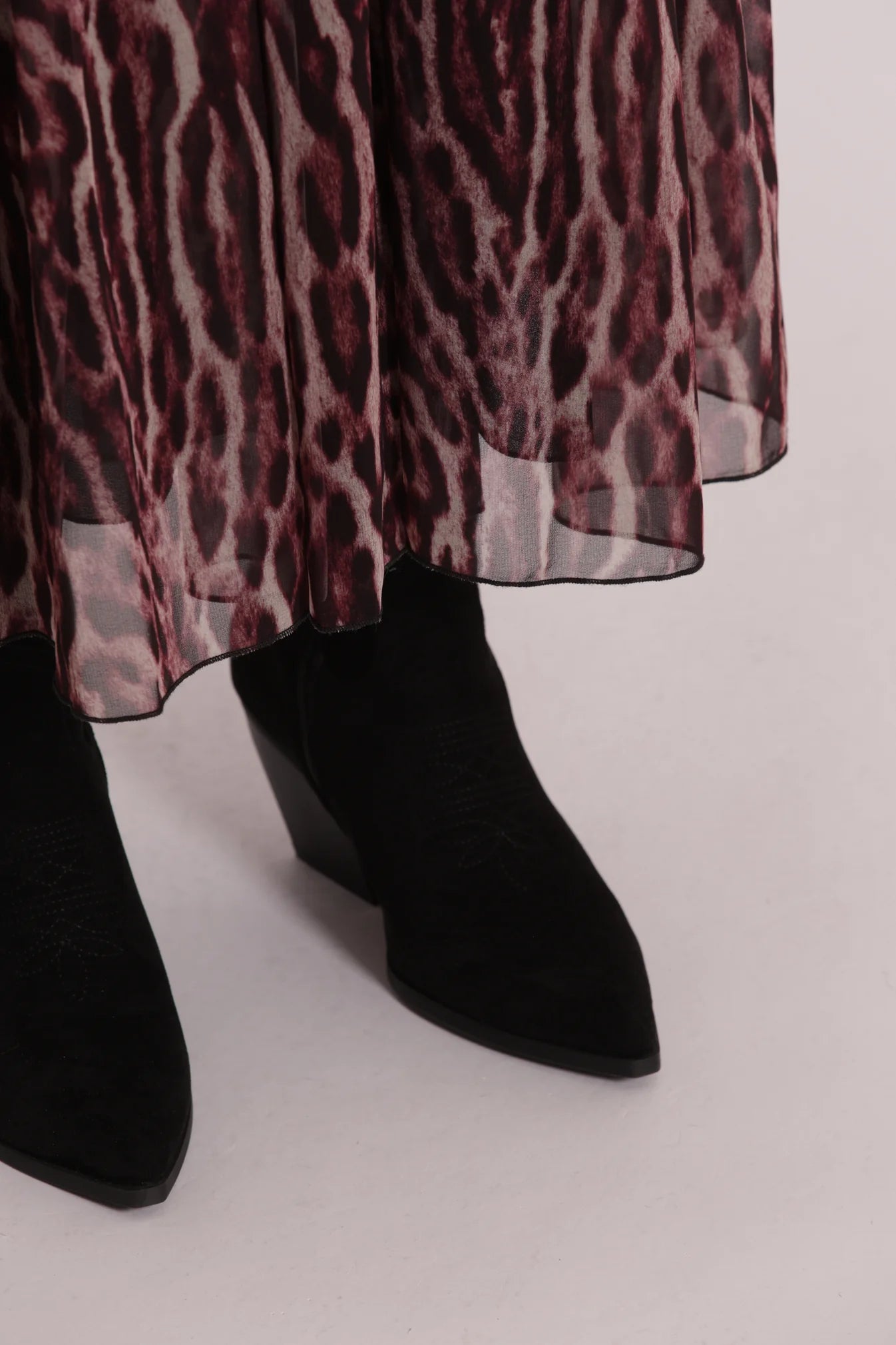 MIMI MUA Abito lungo animalier Burgungy