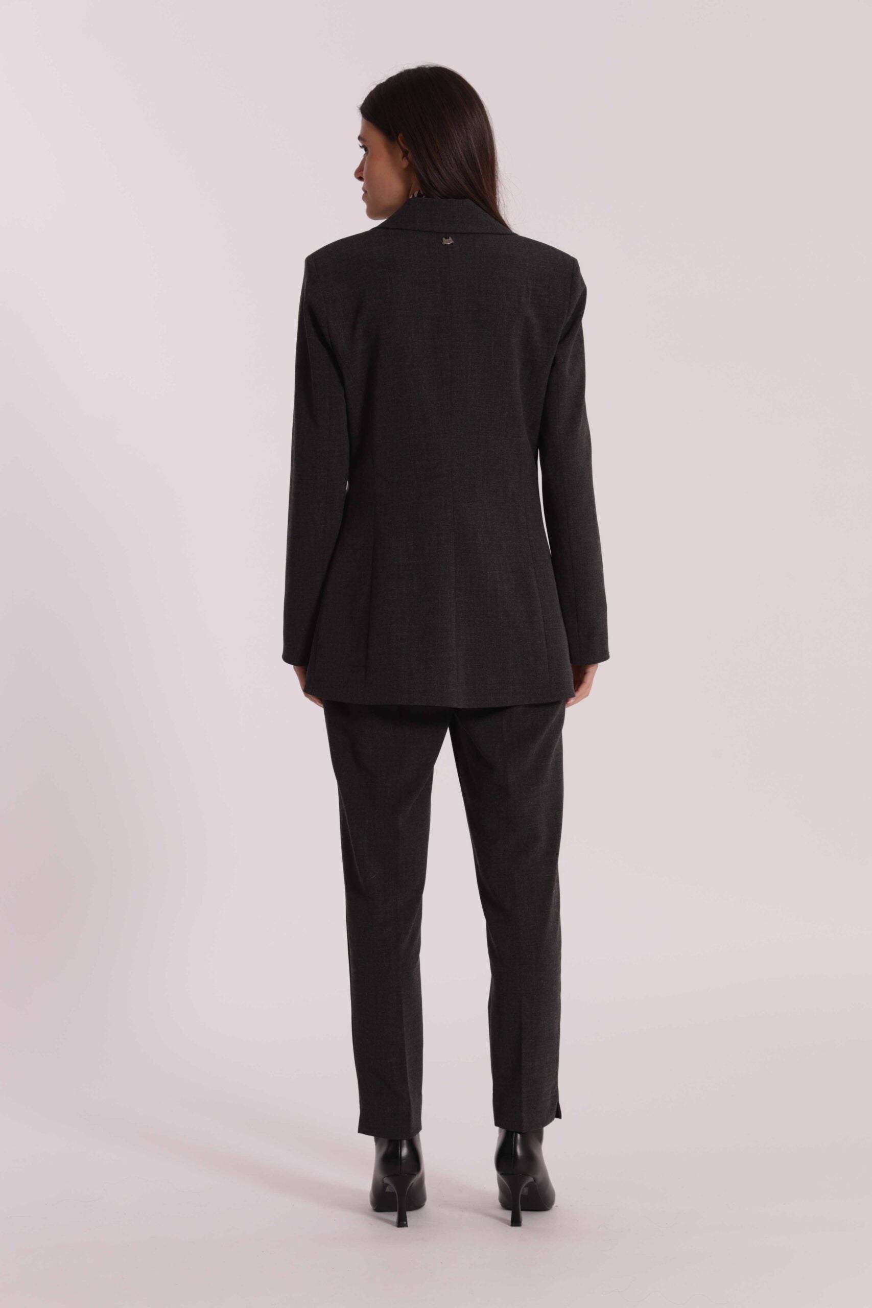 MIMÌ MUÀ - Giacca grigio scuro con dettagli in similpelle