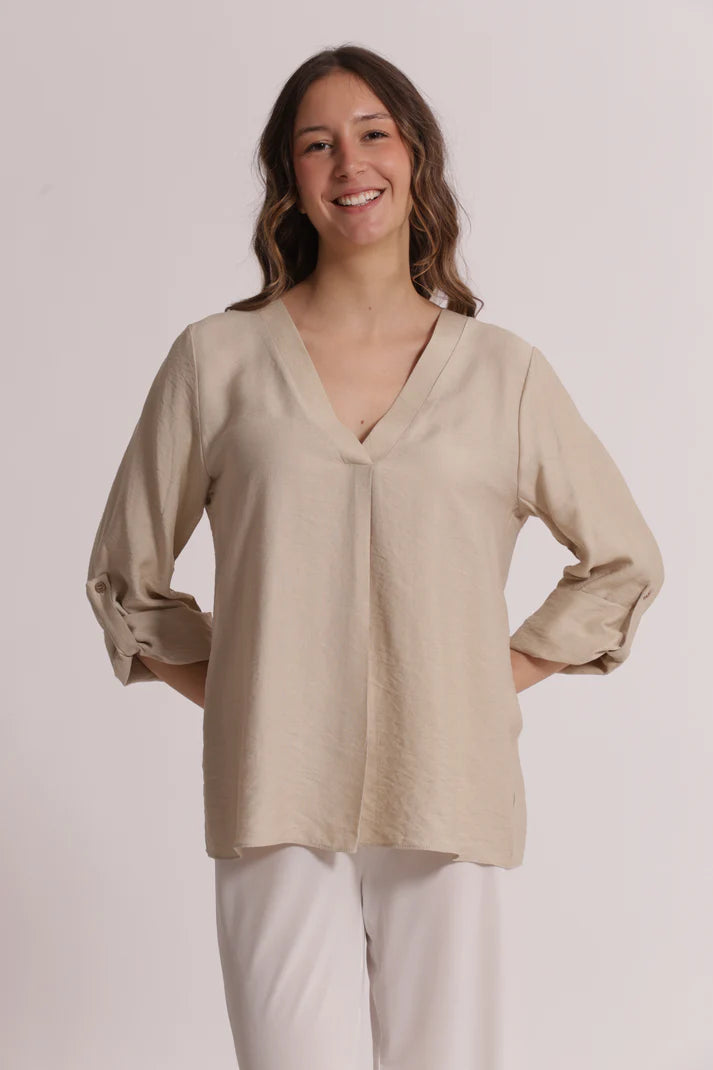 MIMIMUA - BLUSA CON MANICHE A TRE QUARTI