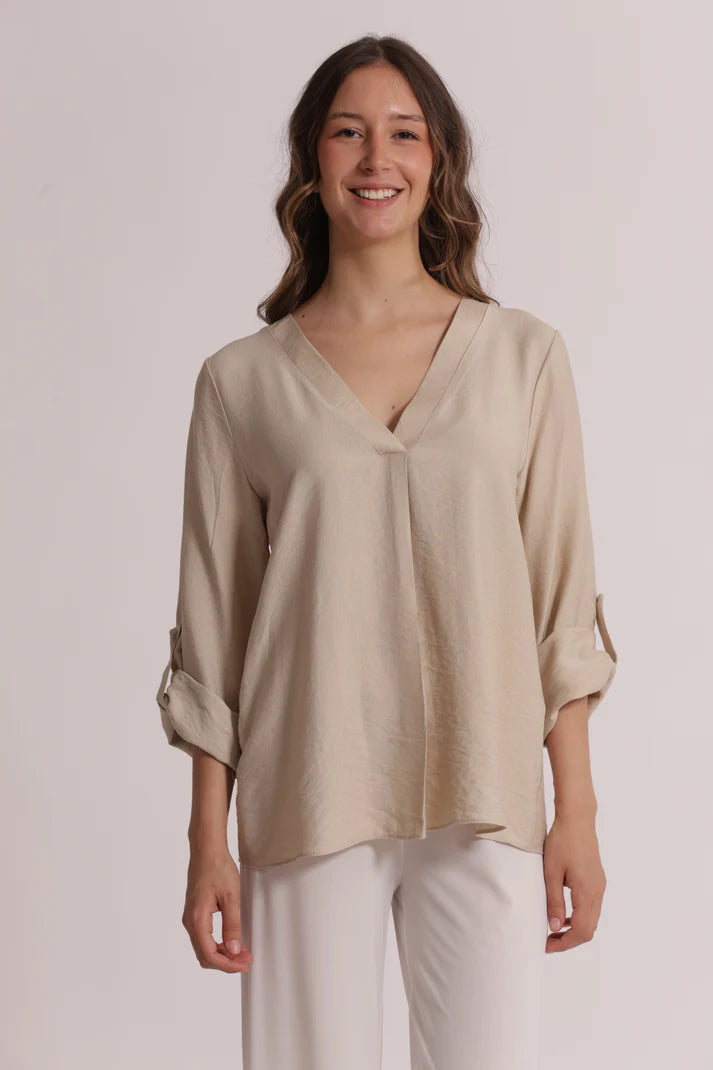 MIMIMUA - BLUSA CON MANICHE A TRE QUARTI