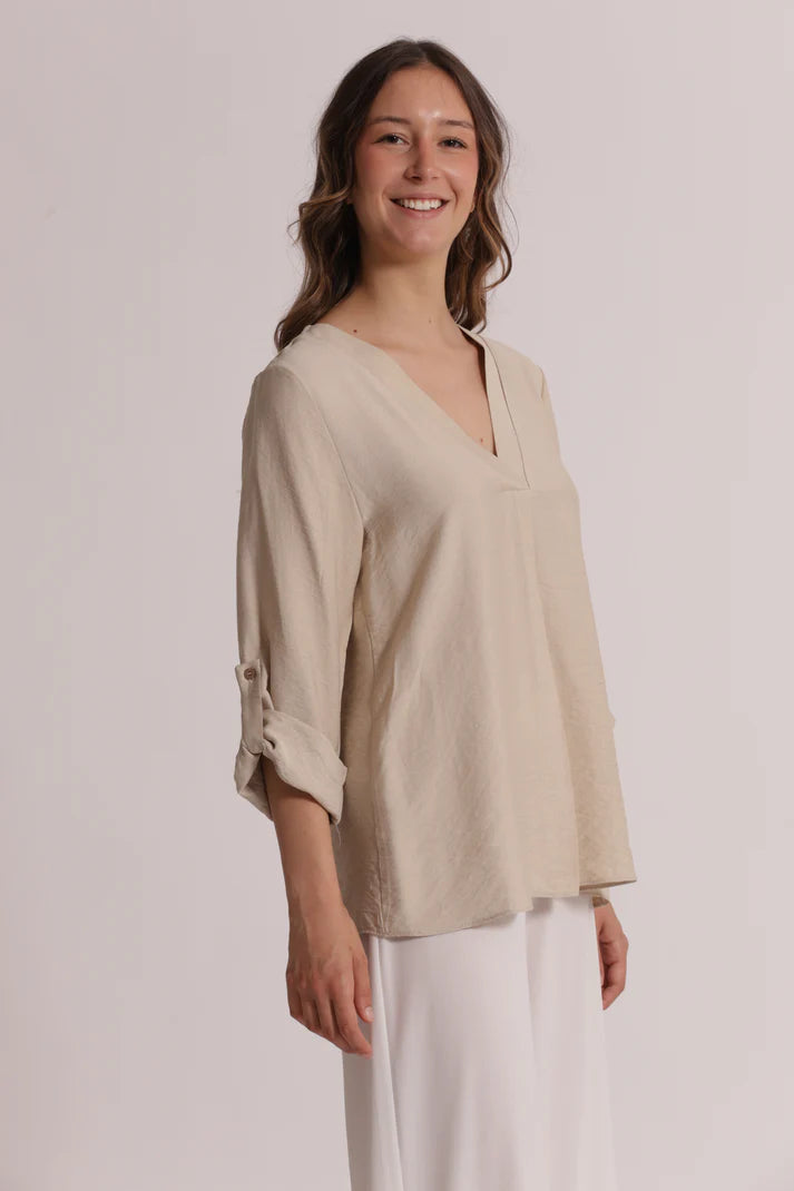 MIMIMUA - BLUSA CON MANICHE A TRE QUARTI
