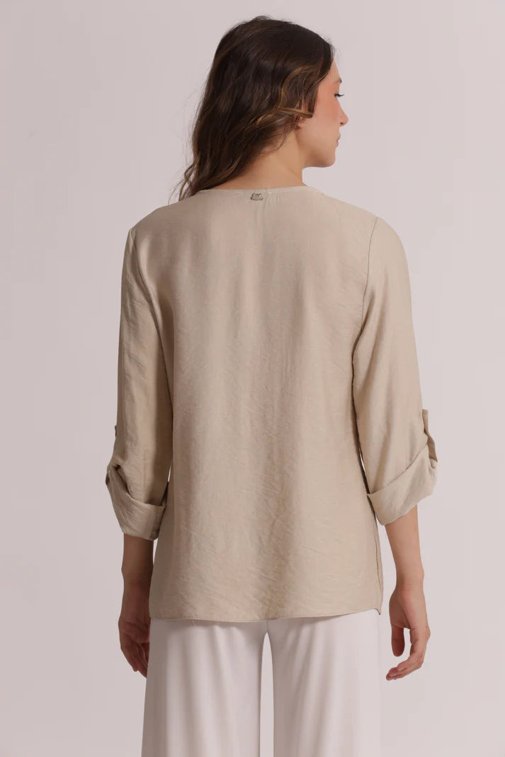 MIMIMUA - BLUSA CON MANICHE A TRE QUARTI