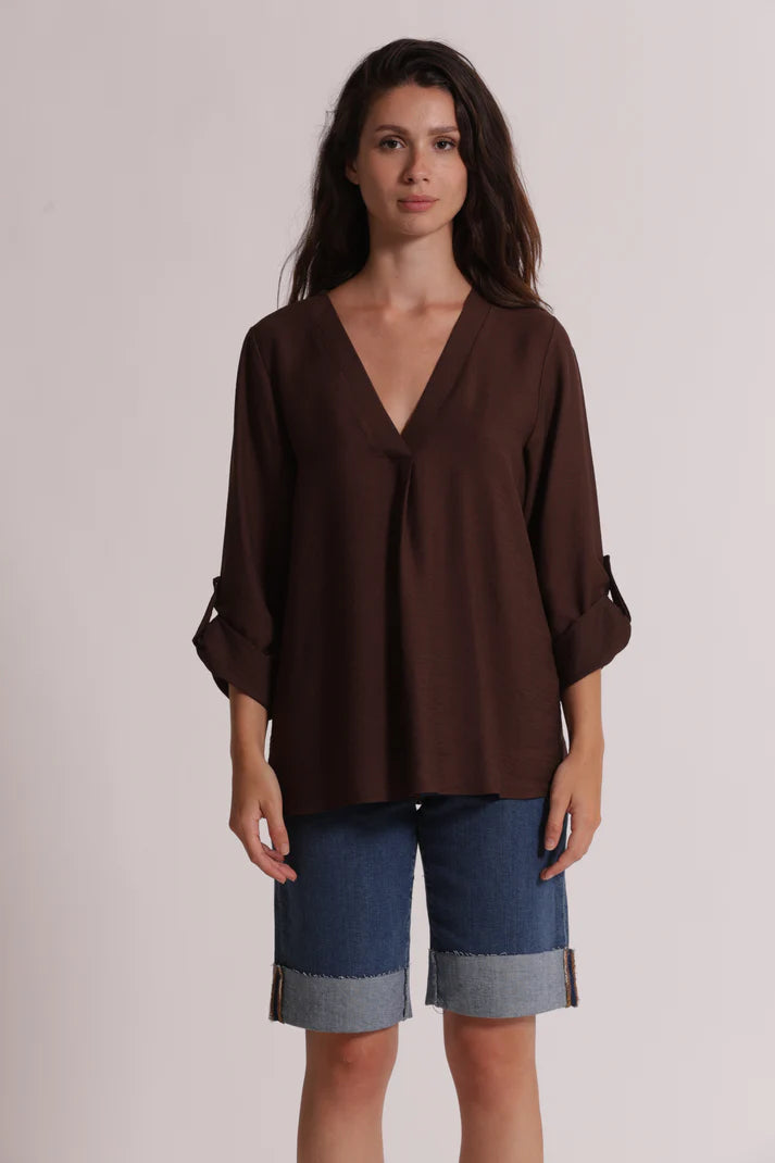 MIMIMUA - BLUSA CON MANICHE A TRE QUARTI