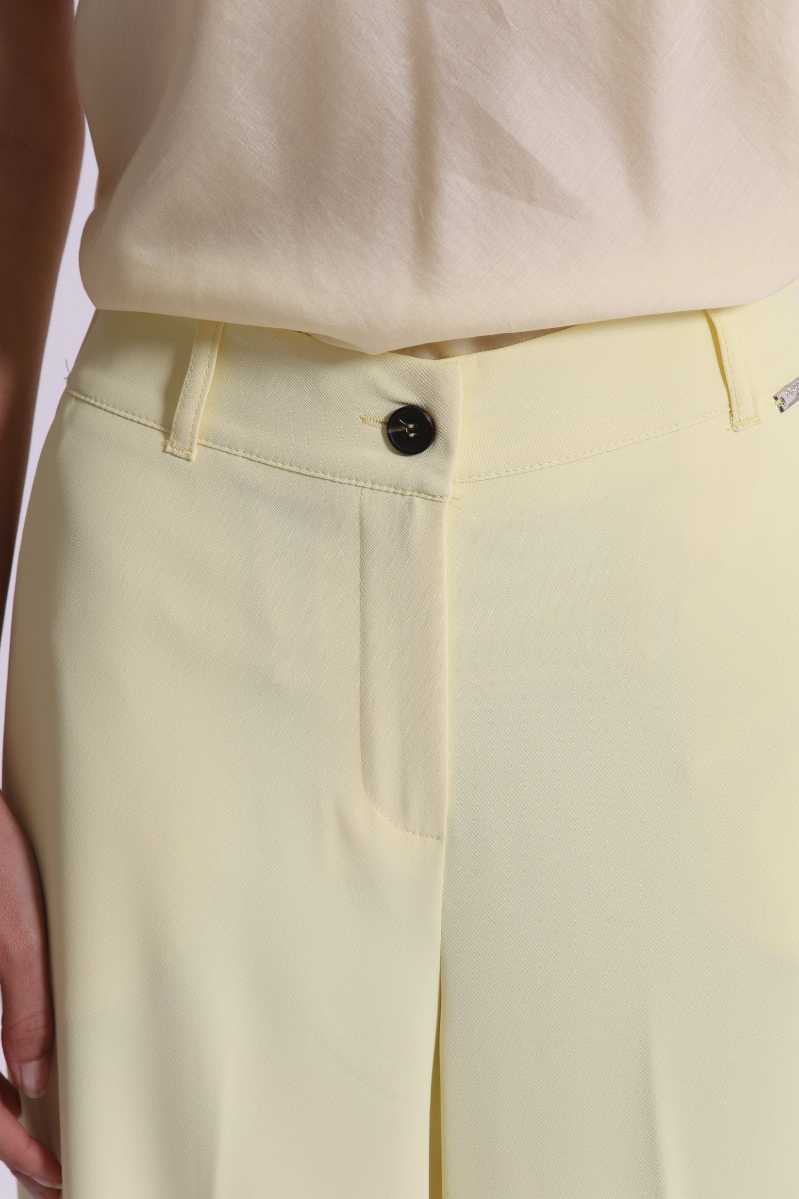 MIMIMUA - PANTALONE A PALAZZO GIALLO BURRO