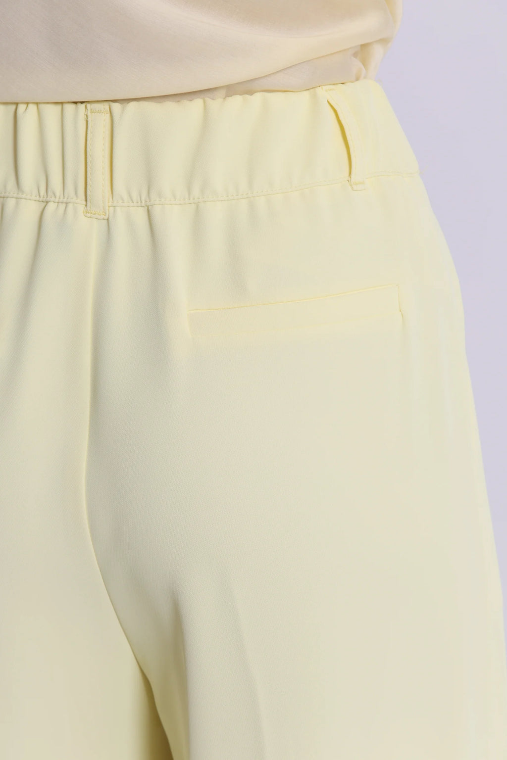 MIMIMUA - PANTALONE A PALAZZO GIALLO BURRO