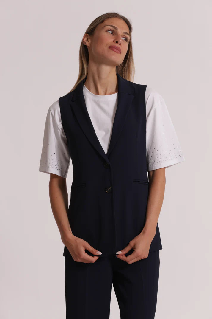 MIMIMUA - Gilet lungo blu