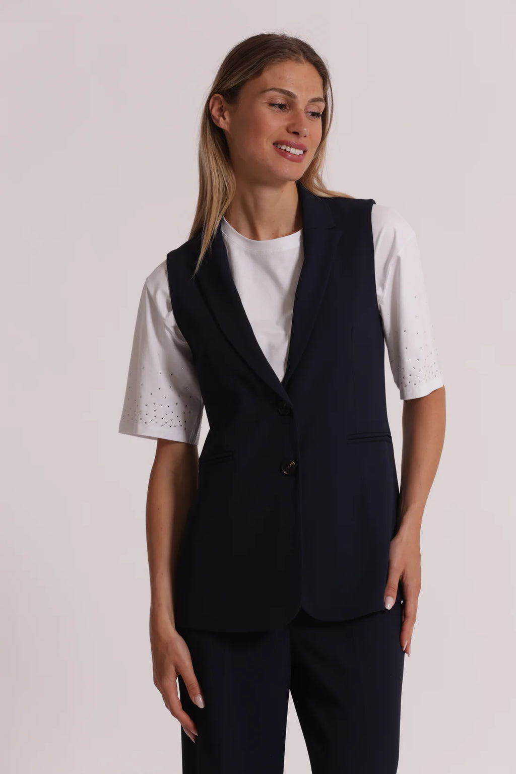 MIMIMUA - Gilet lungo blu