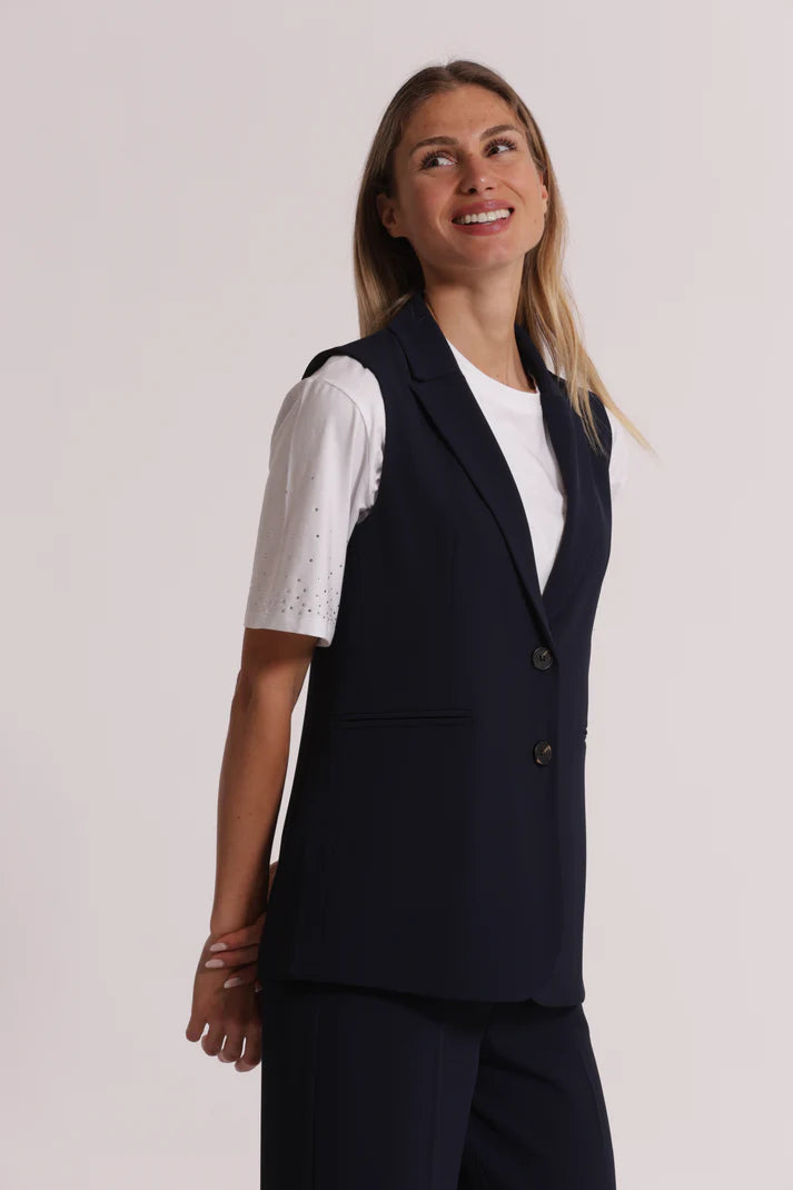 MIMIMUA - Gilet lungo blu