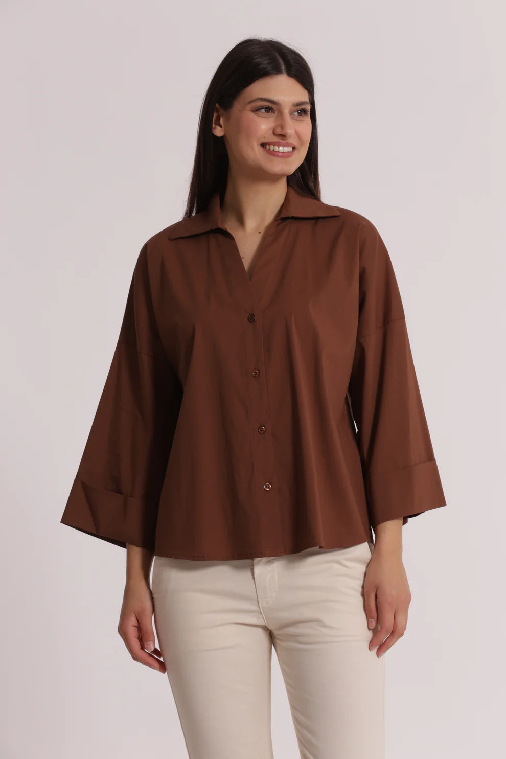 MIMIMUA - CAMICIA A MANICHE AMPIE