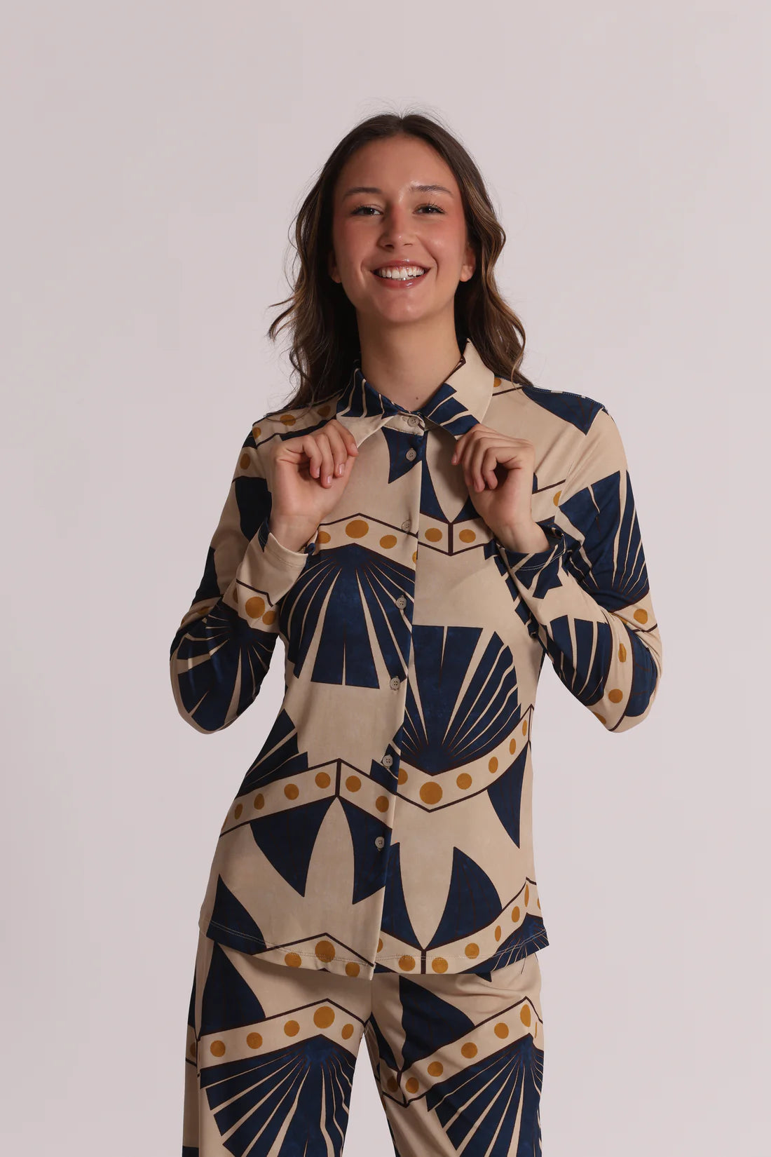 MIMIMUA - CAMICIA A MANICHE LUNGHE IN ITY IN FANTASIA