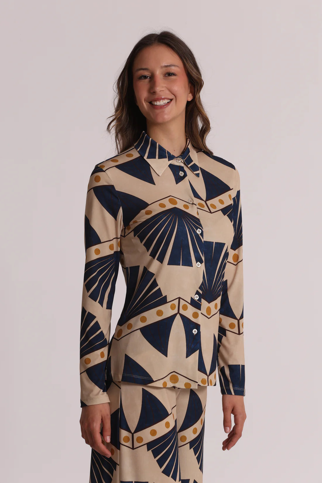 MIMIMUA - CAMICIA A MANICHE LUNGHE IN ITY IN FANTASIA