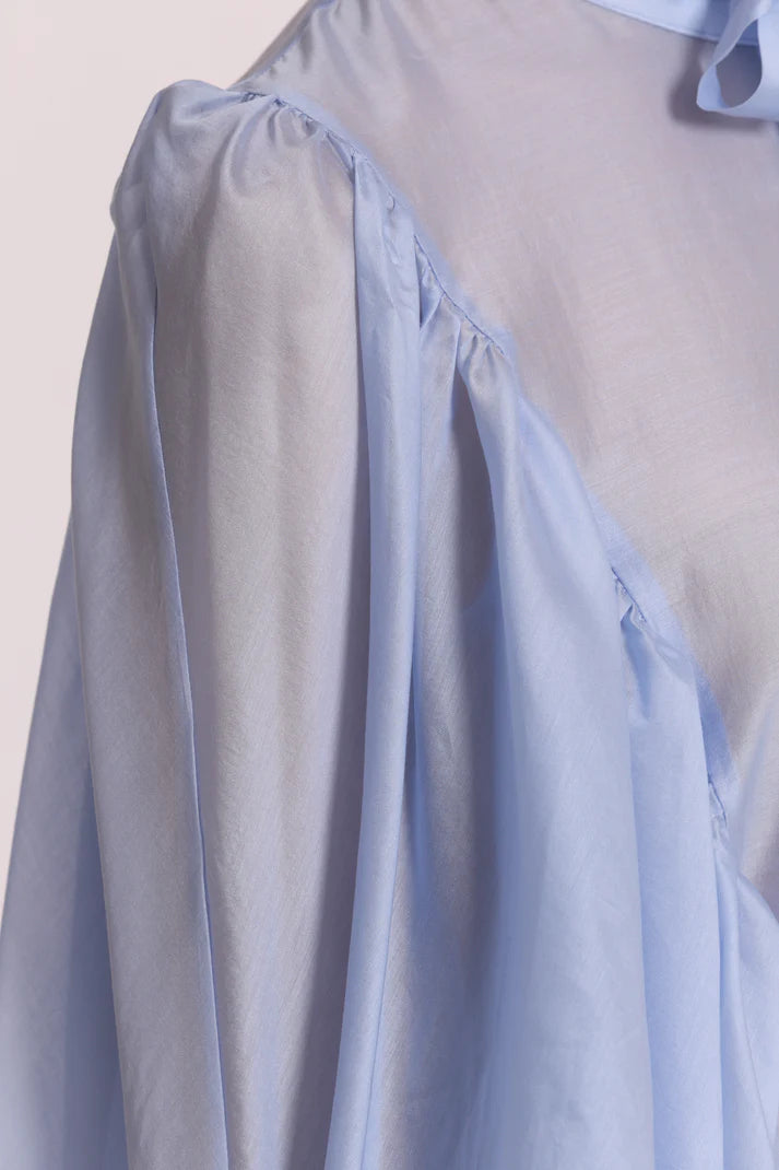 MIMIMUA - BLUSA A MANICHE LUNGHE EFFETTO CHIFFON