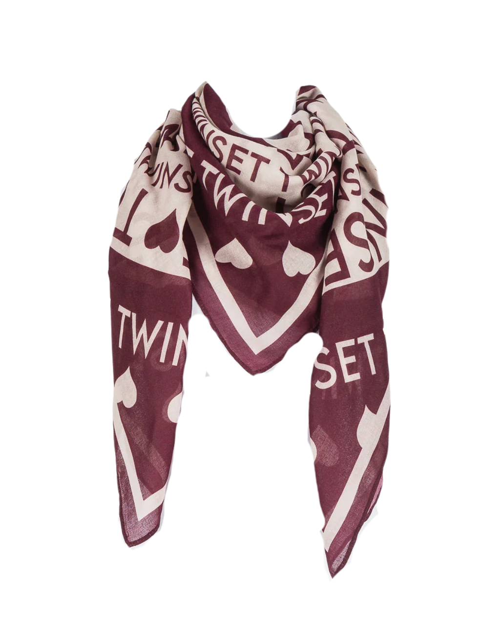 TWINSET – Foulard Bordeaux/Avorio