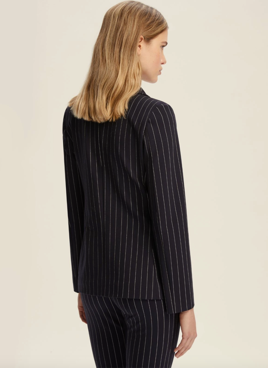 EMME MARELLA BLAZER IN JERSEY GESSATO - BLU NOTTE