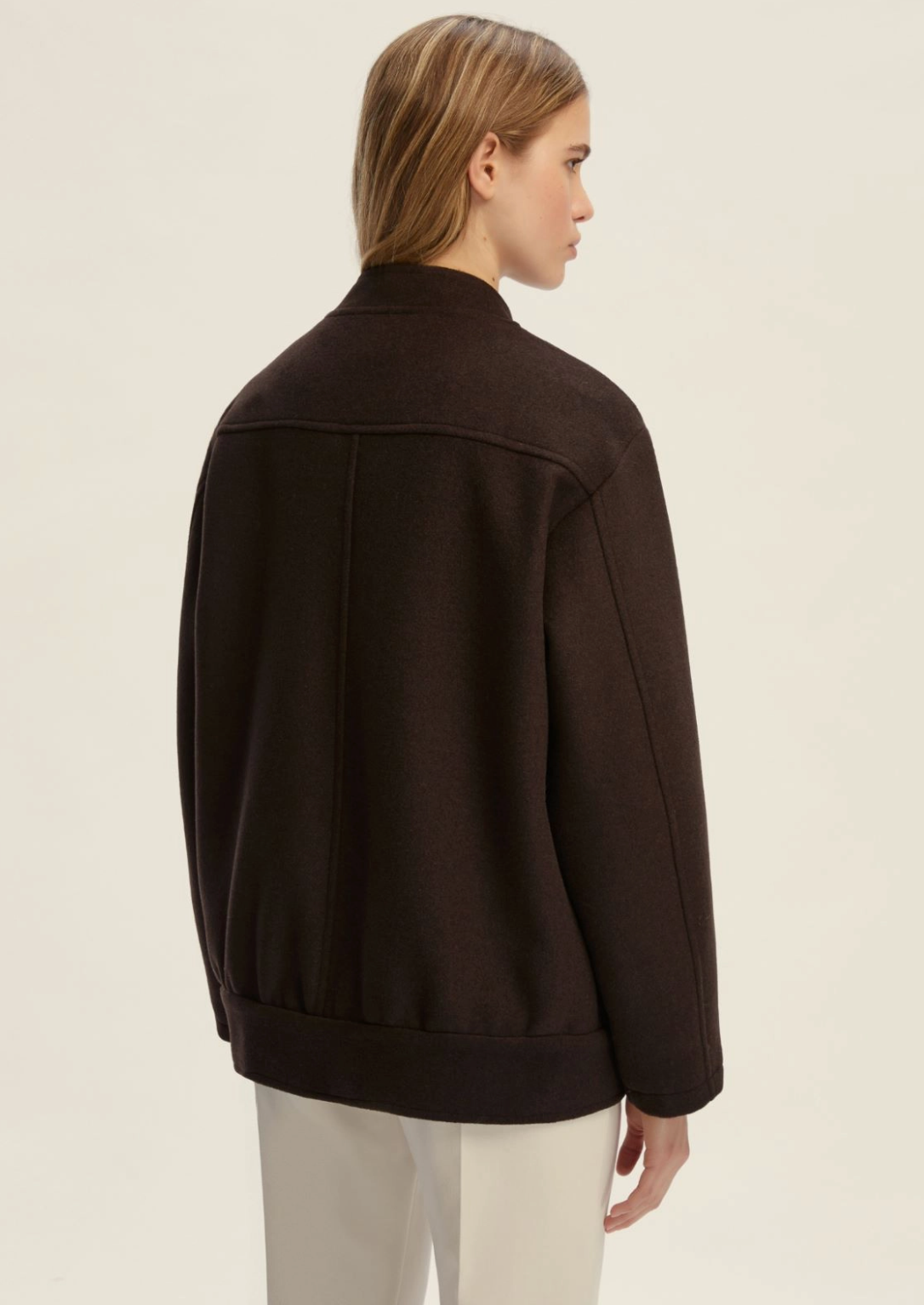 EMME MARELLA Cappotto bomber in misto lana - TESTA DI MORO