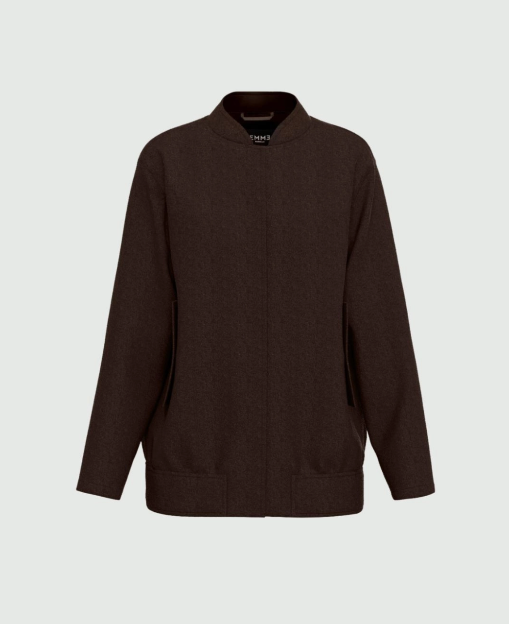 EMME MARELLA Cappotto bomber in misto lana - TESTA DI MORO