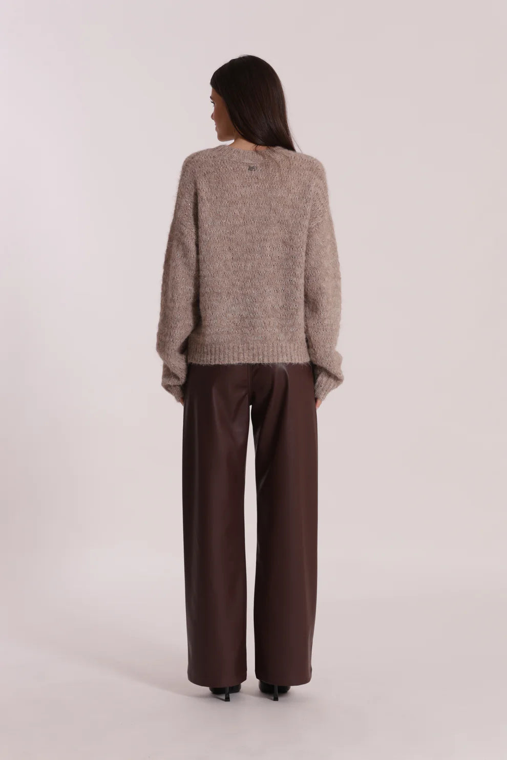 MIMÌ MUÀ-Jeans wide leg ecopelle