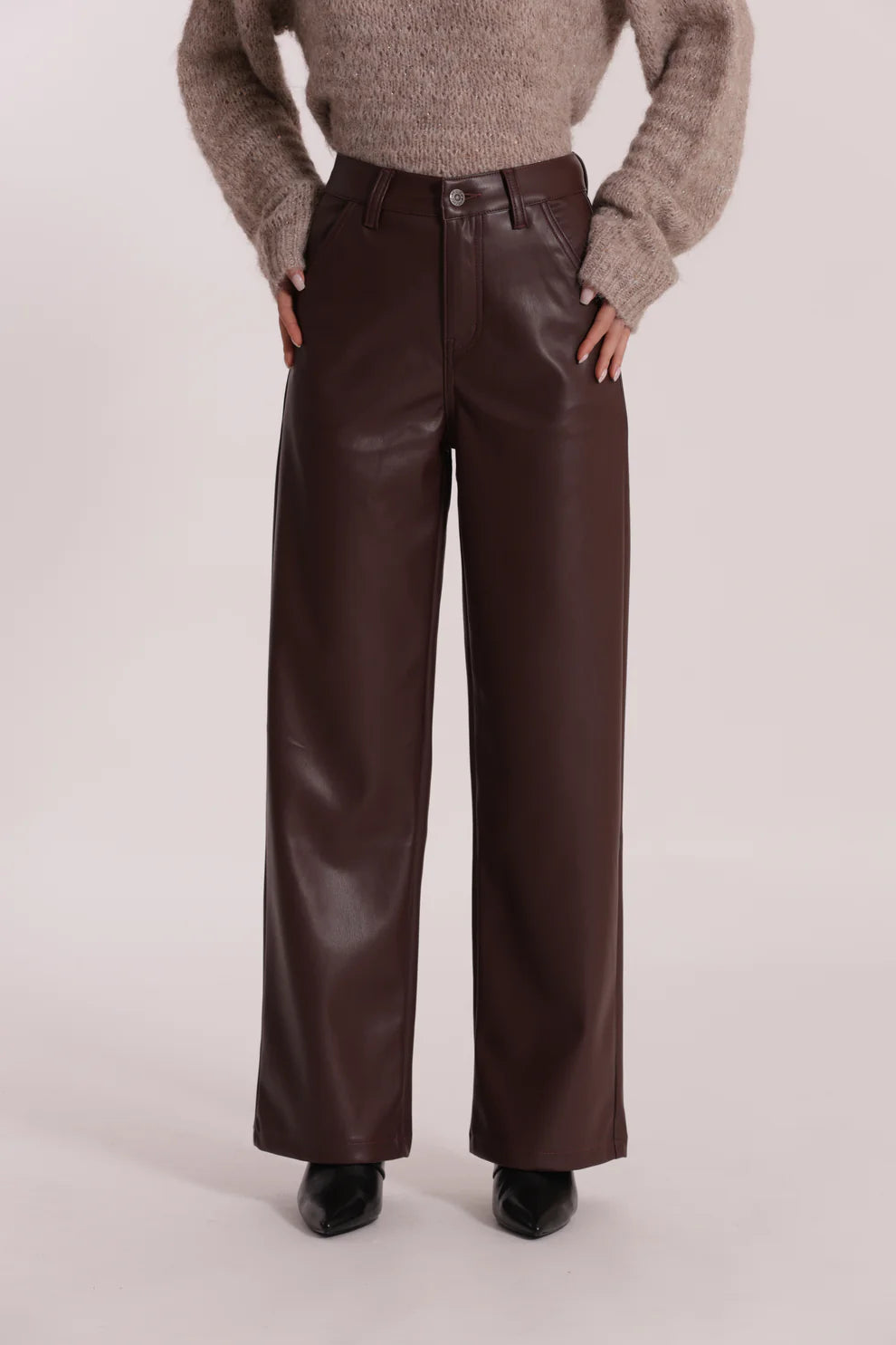 MIMÌ MUÀ-Jeans wide leg ecopelle