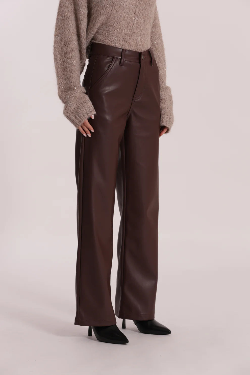 MIMÌ MUÀ-Jeans wide leg ecopelle