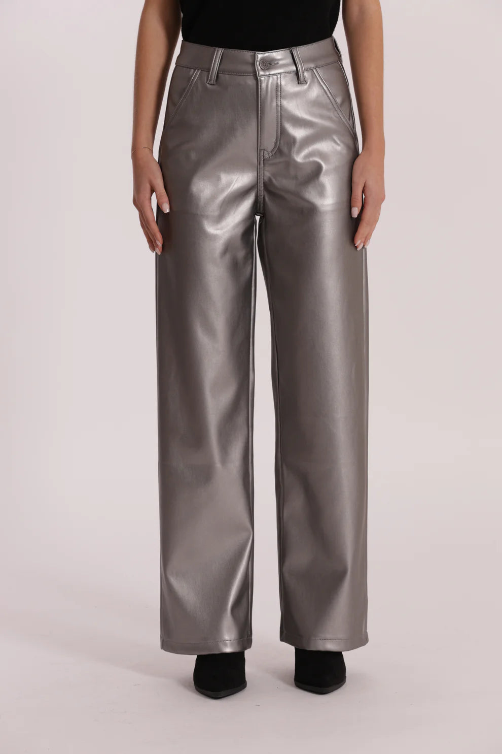 MIMÌ MUÀ-Jeans wide leg ecopelle