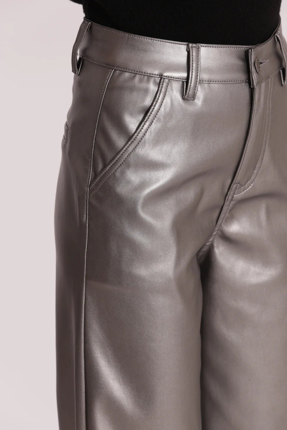 MIMÌ MUÀ-Jeans wide leg ecopelle