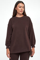 TWINSET Maxi Felpa donna marrone cioccolato