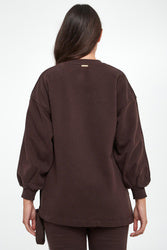 TWINSET Maxi Felpa donna marrone cioccolato