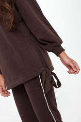 TWINSET Maxi Felpa donna marrone cioccolato