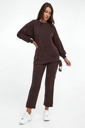 TWINSET Maxi Felpa donna marrone cioccolato