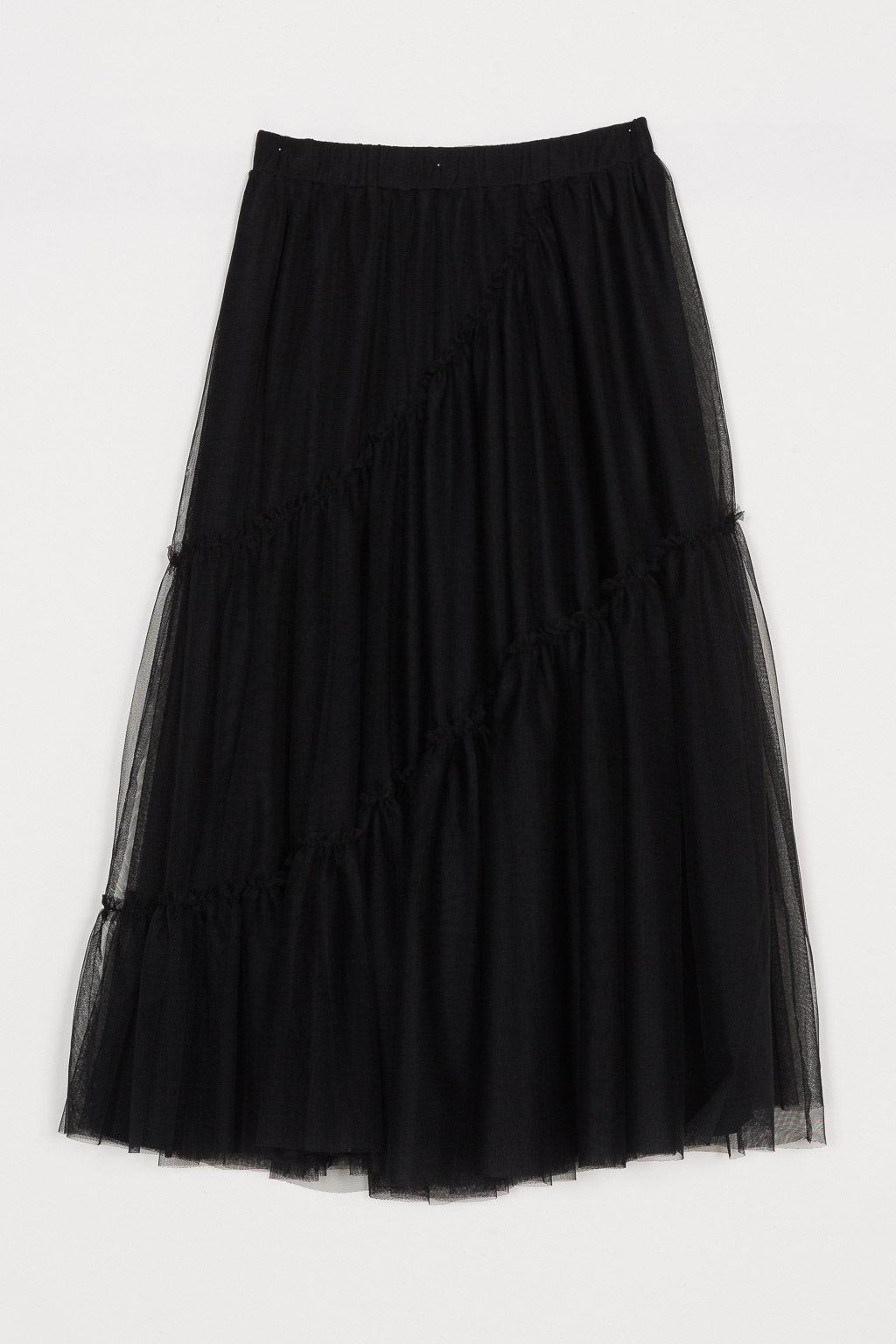 TWINSET gonna longuette in tulle nero